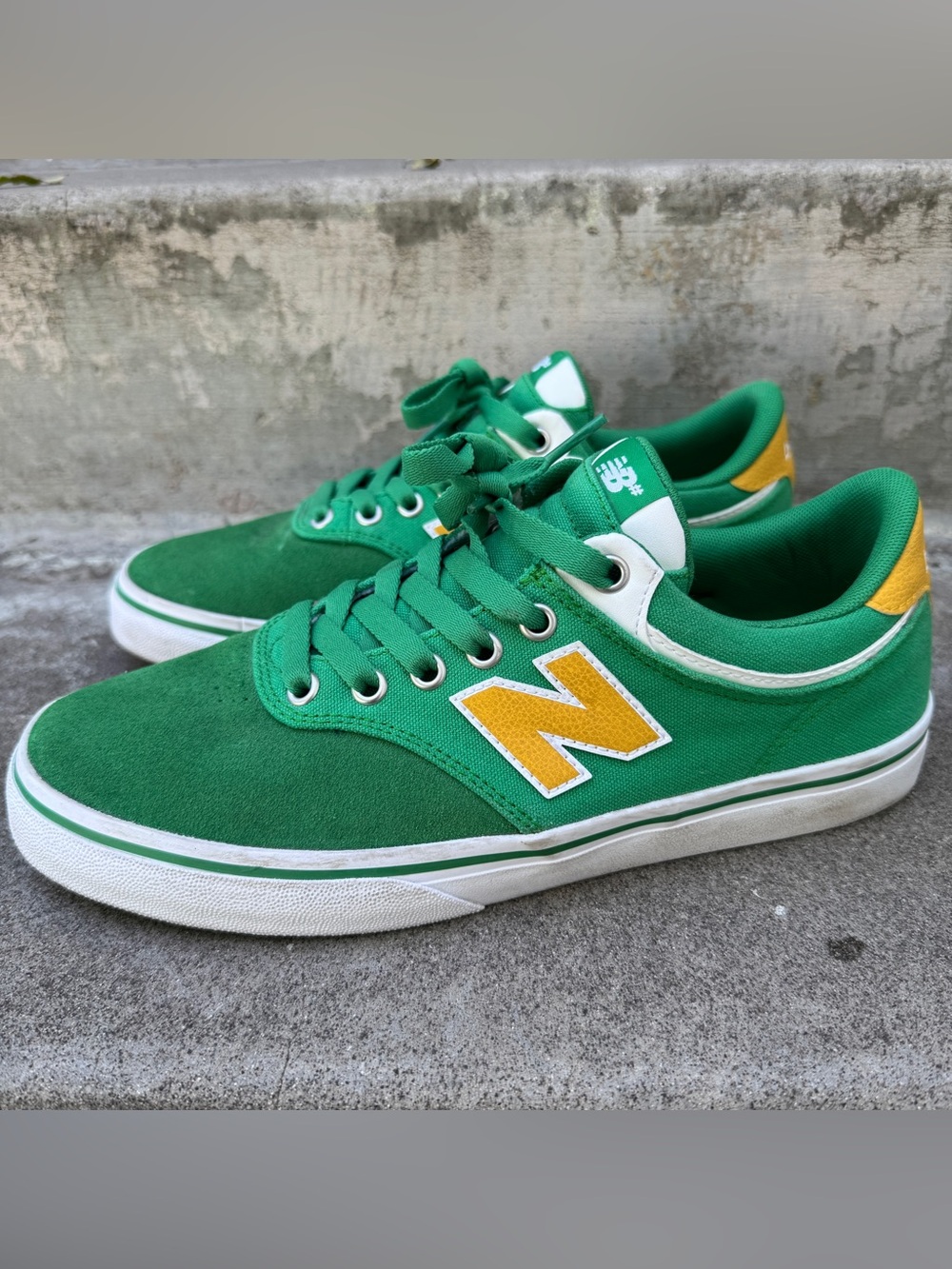 New Balance Numeric 255 Men’s Size 8.5 Green Yellow Skate Shoes NM255OAK